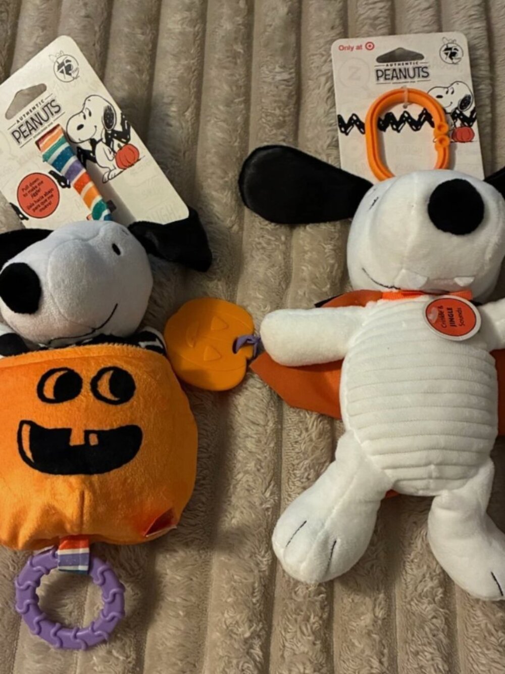 PEANUTS SNOOPY HALLOWEEN PLUSH TOYS-VAMPIRE & SKELETON SET-TARGET EXCLUSIVE-NWT!